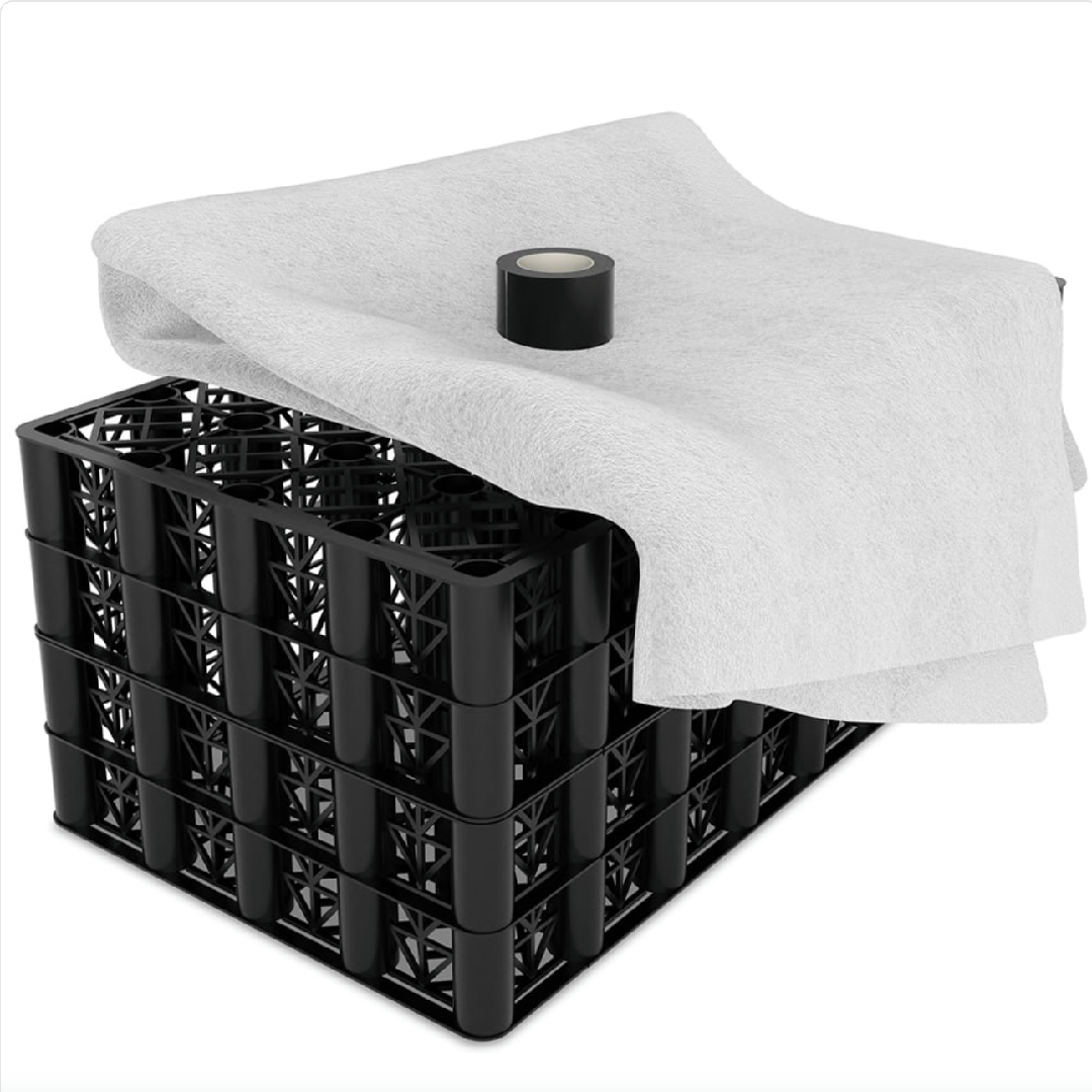 soakway crate, fleece and tape