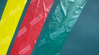 Theraband resistance bands unrolled