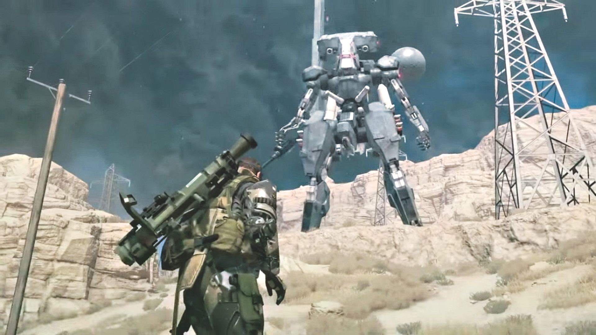 Snake going up against a mech in Metal Gear Solid 5: The Phantom Pain, one of our best PS4 games