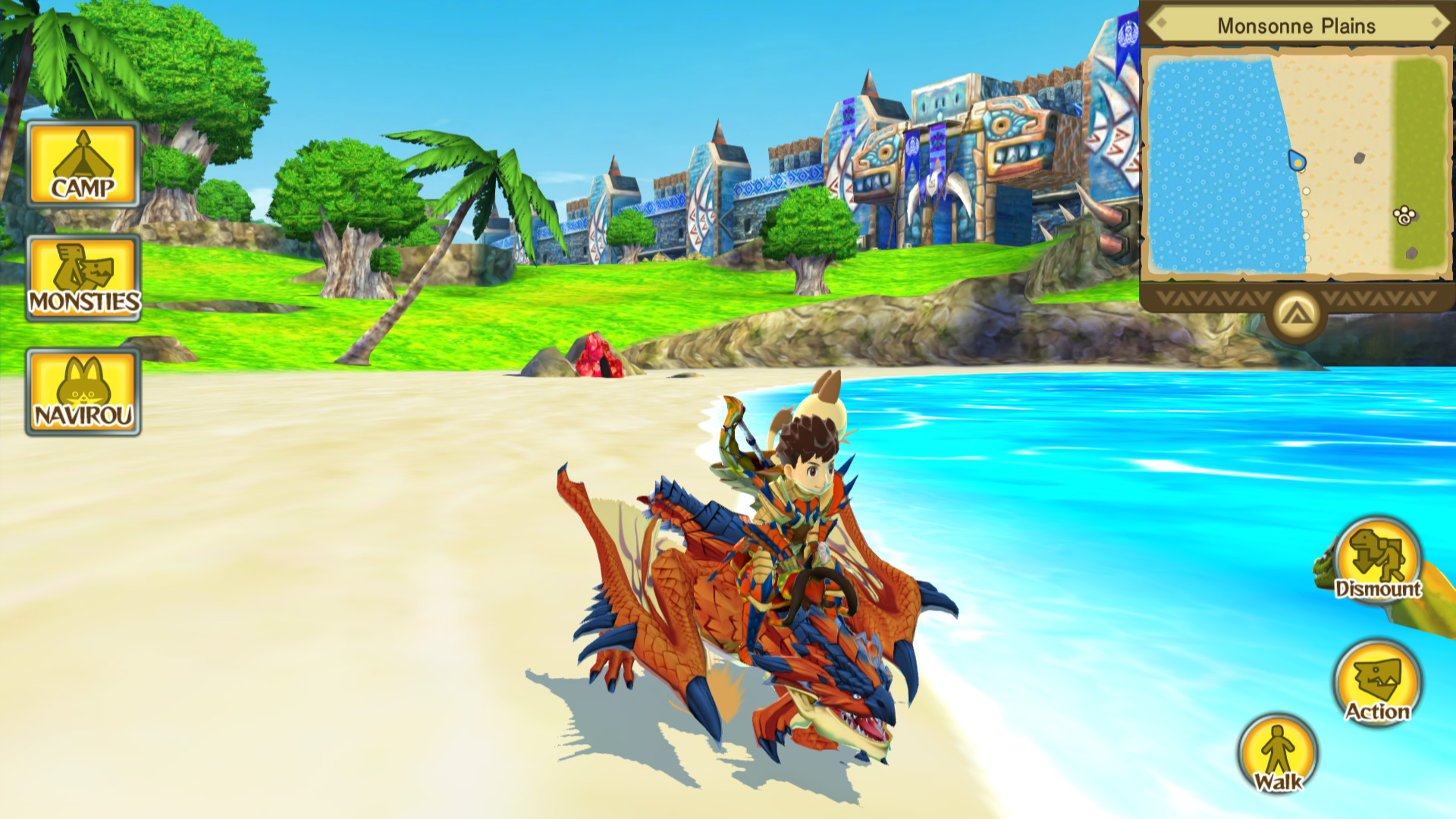A screenshot from the game Monster Hunter Stories for Apple Arcade