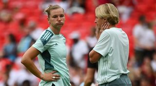 Alexandra Popp ahead of the Euro 2022 women's final against England at Wembley.