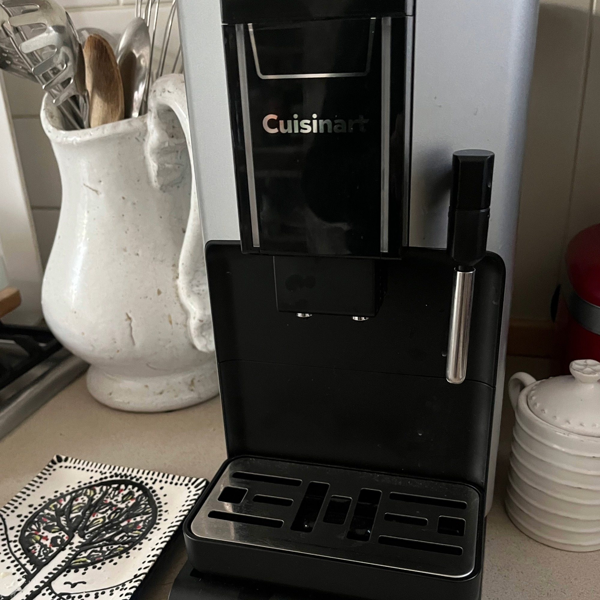 Testing the Cuisinart coffee machine