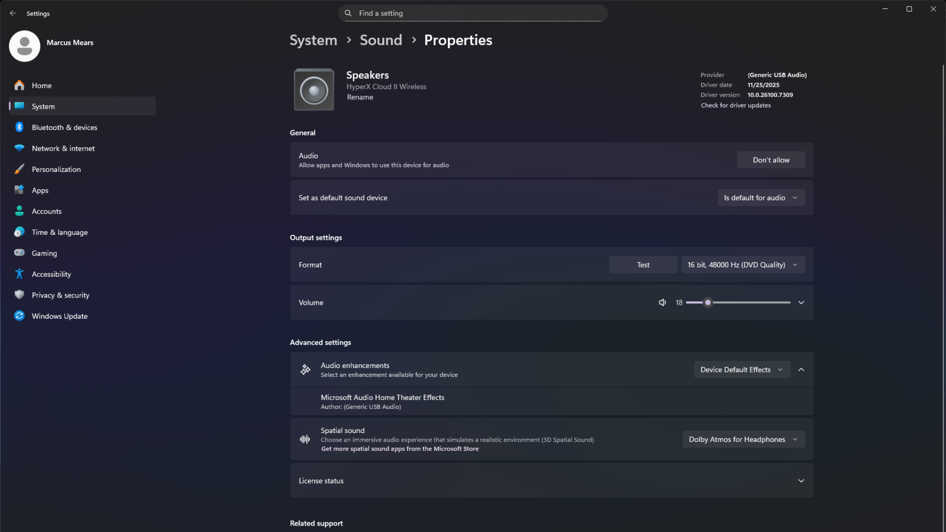 Windows 11 default audio device settings