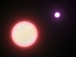 This artist’s impression shows the pair of brown dwarfs named CFBDSIR 1458+10. Observations with ESO’s Very Large Telescope and two other telescopes have shown that this pair is the coolest pair of brown dwarfs found so far. The two components are both ab