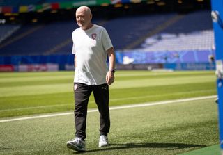 Czech Republic Euro 2024 squad Head coach of Czechia Ivan Hasek at Volksparkstadion on June 25, 2024 in Hamburg, Germany. (Photo by Selim Sudheimer - UEFA/UEFA via Getty Images)