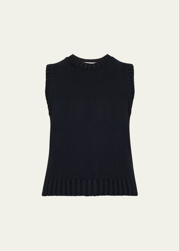 Linda Crewneck Cotton Sweater Vest