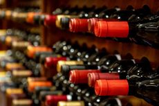 Fine wines stored in a cellar