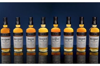 Line up of Lost In Time whisky collection.