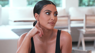 Kim Kardashian talks to family on Keeping Up with the Kardashians.