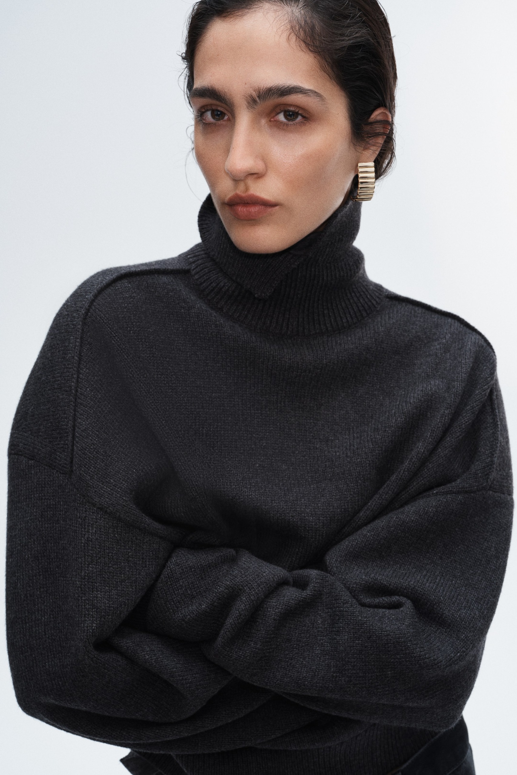 Cashmere-Blend Polo-Neck Jumper