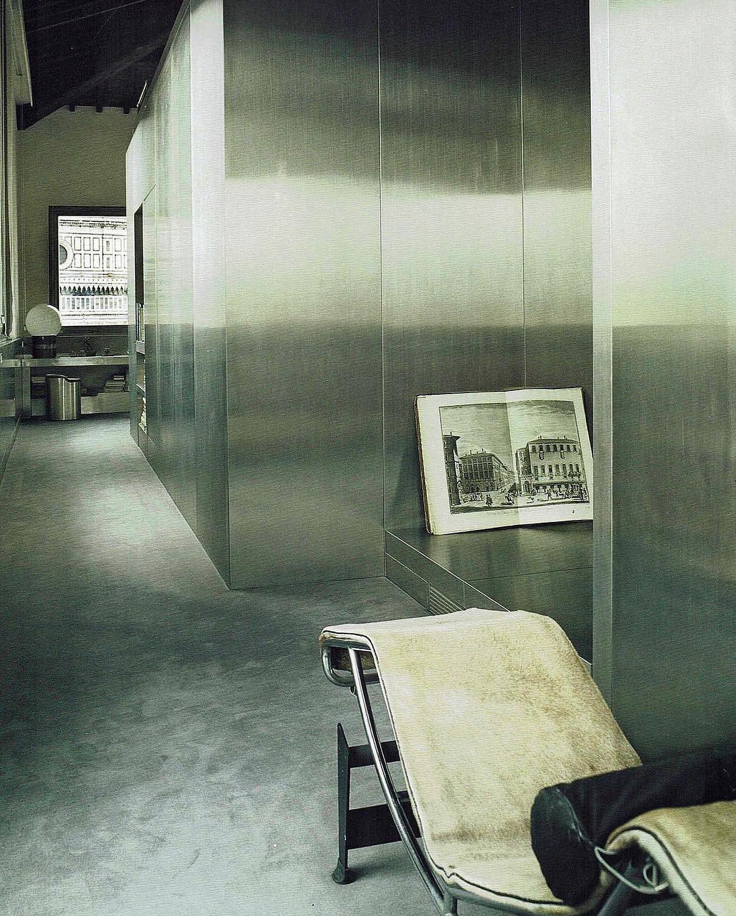 Stainless steel design interior by Gae Aulenti