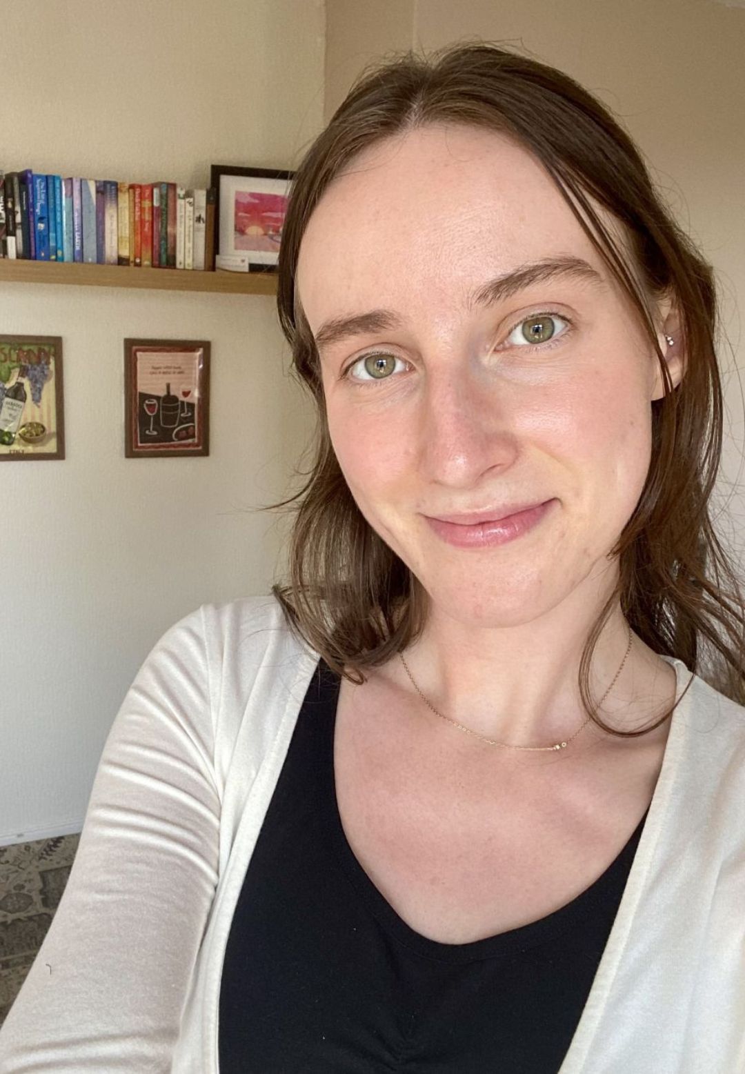 Health writer Katie Sims trying standing Pilates at home after seeing it go viral on social media