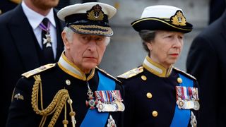 King Charles III and Princess Anne, Princess Royal arrive ahead of the state funeral of Queen Elizabeth II