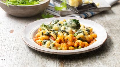 Healthy vegetable pasta, part of a diet with less meat