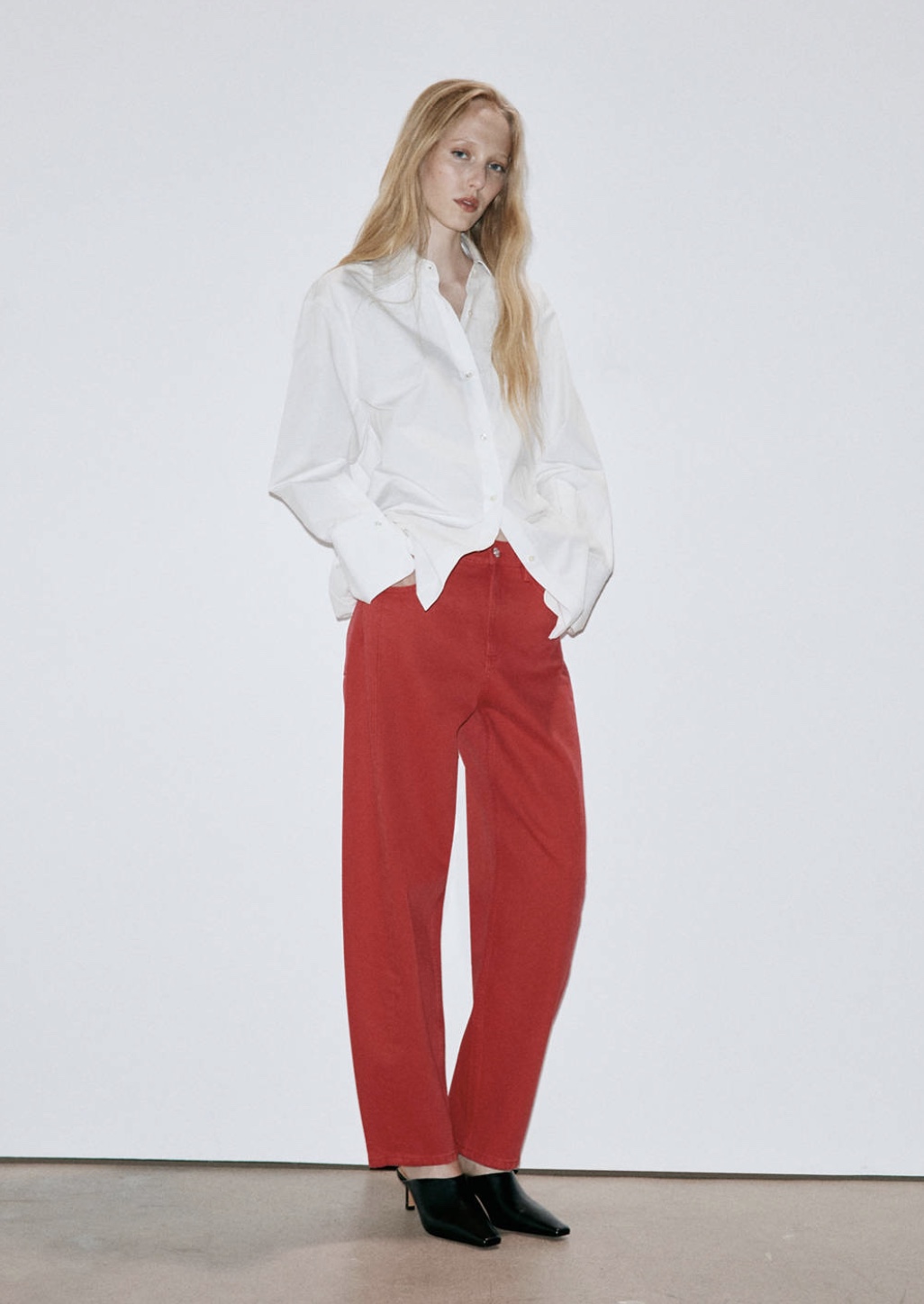 Mango red pants