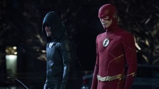 Stephen Amell's Green Arrow and Grant Gustin's Flash