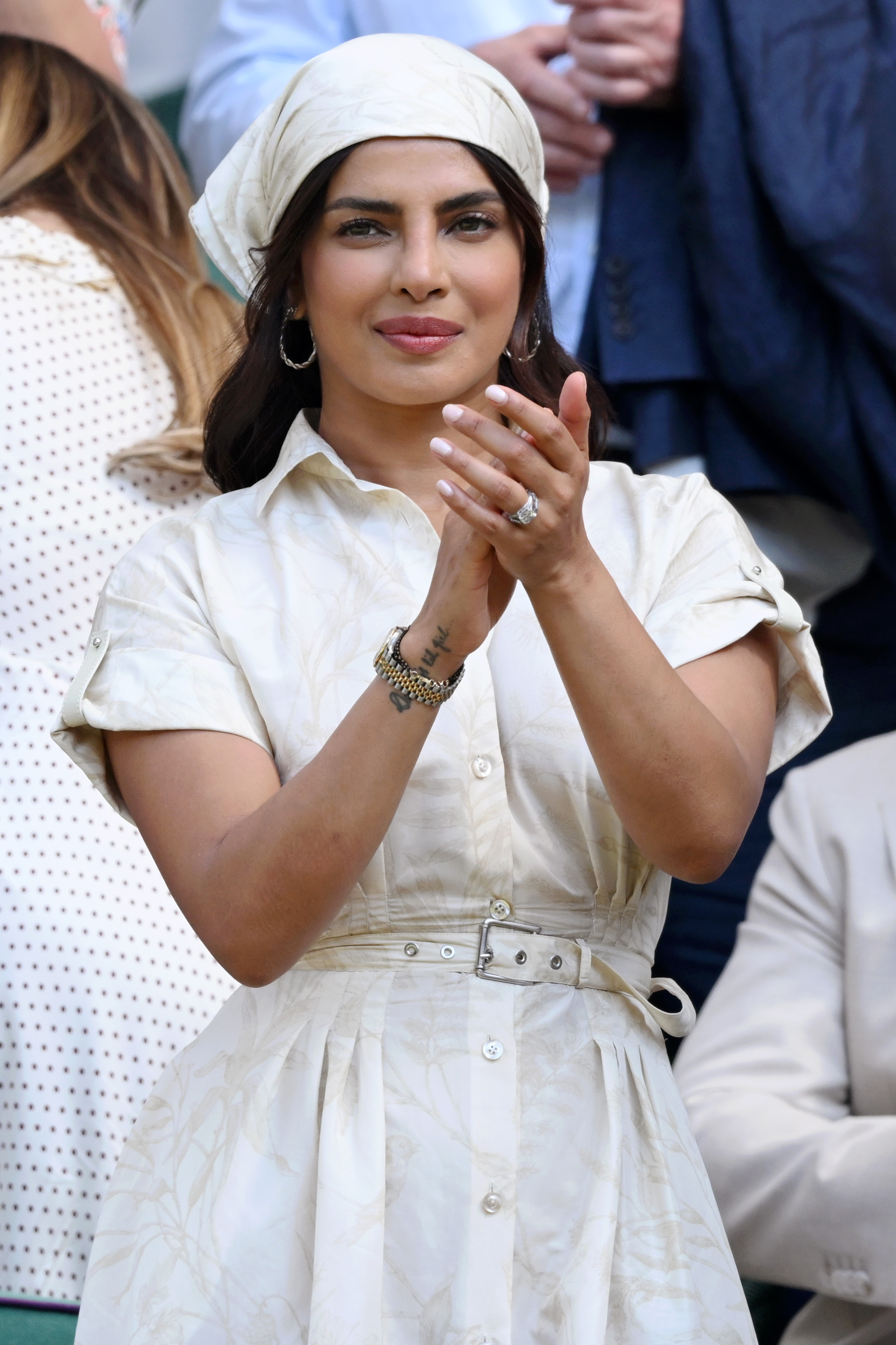 Priyanka Chopra attended Wimbledon 2026 in a headscarf and shirt dress July 9