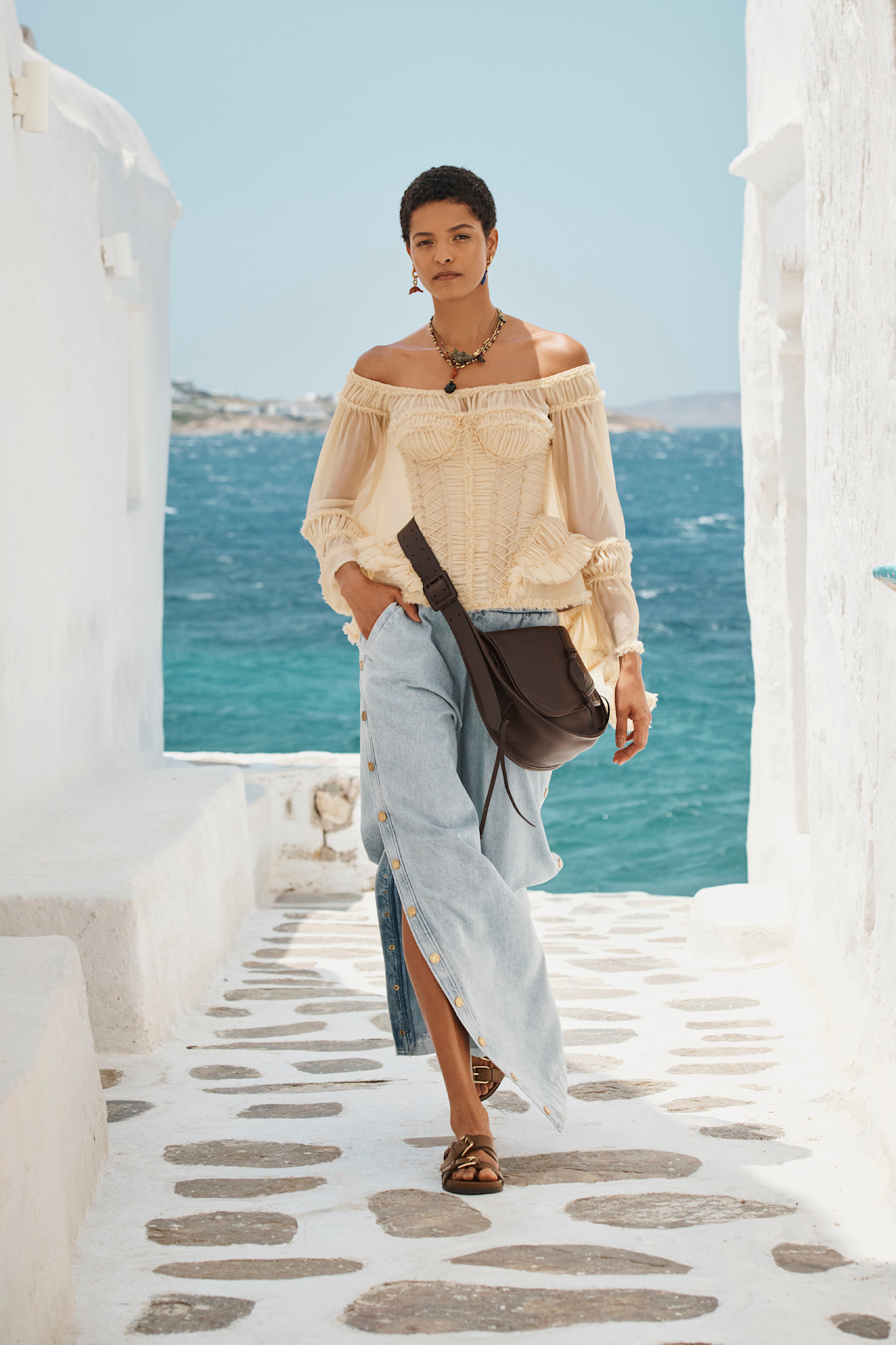 A model wore Cardi B's corset during the Zimmermann Resort 2026 show