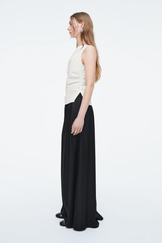 Twill Palazzo Pants