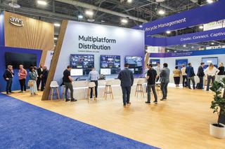 The AWS booth offers visitors a chance to see the company&rsquo;s tools put to practical use.