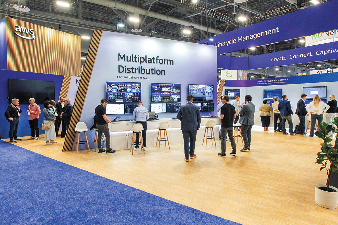The AWS booth offers visitors a chance to see the company&rsquo;s tools put to practical use.