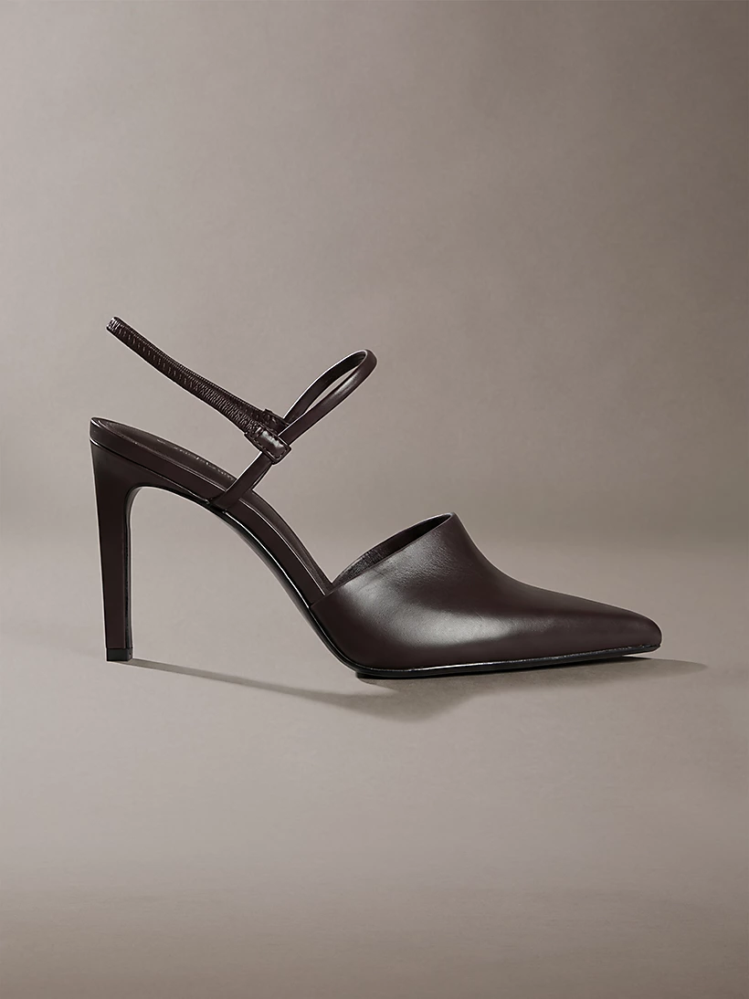 Leather Slingback Stiletto Pumps