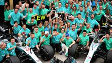 Mercedes celebrate their 2018 Formula 1 constructors’ championship victory