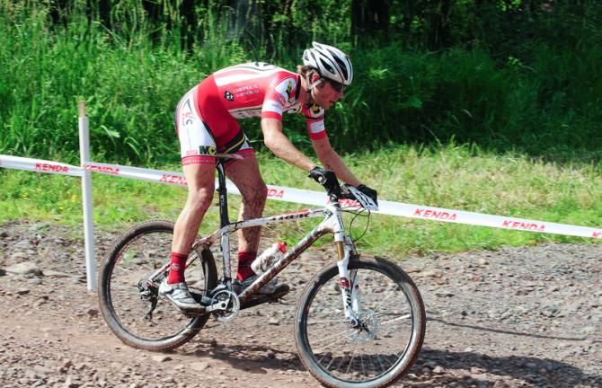 Joseph Moloney descending near the end of lap two