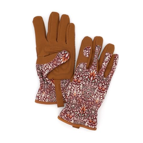 Robert Frederick Outdoor Gardening Gloves - Women's One Size - William Morris Design - Padded With Elastic Cuffs
