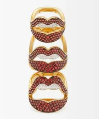 LYNN BAN Ménage à Trois lab-sapphire &amp; gold-vermeil ring: was $2,071, now $1,449 | MATCHESFASHION