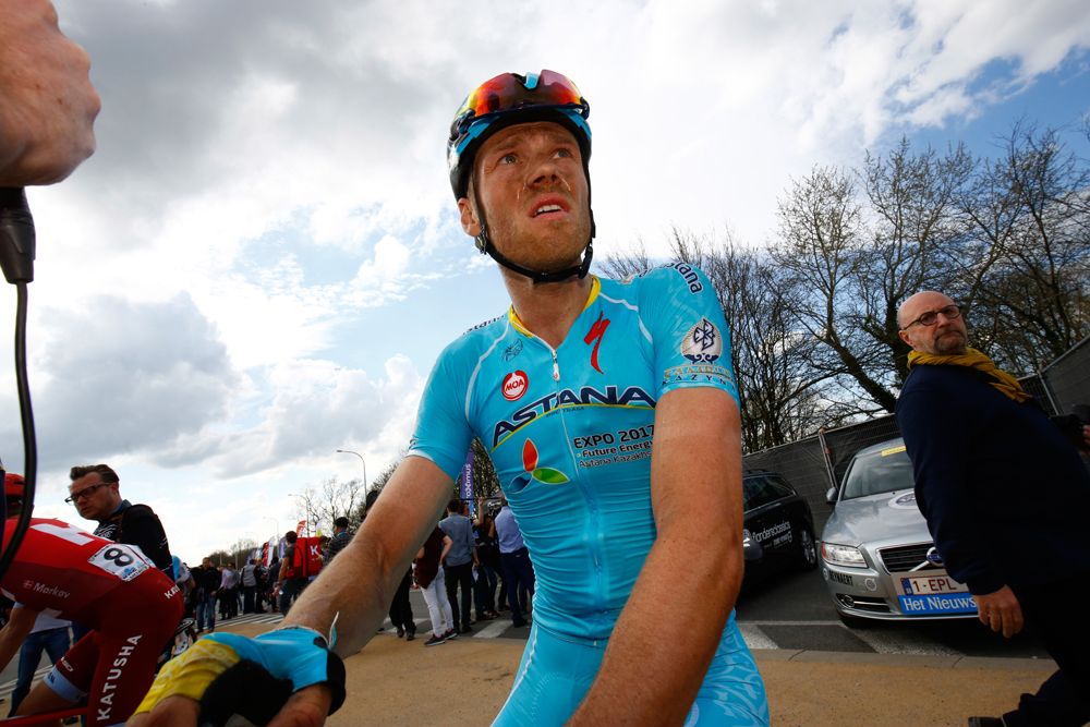 Lars Boom (Astana) at the end of the Tour of Flanders