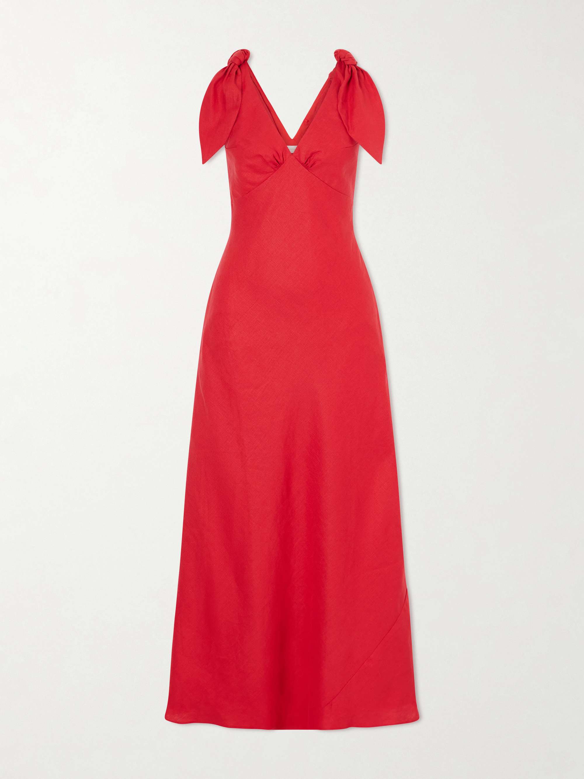Solana Knot-Detailed Linen Maxi Dress