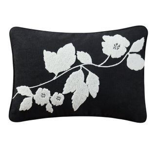 Beautiful by Drew Barrymore Boucle Embroidered Floral Decorative Pillow 