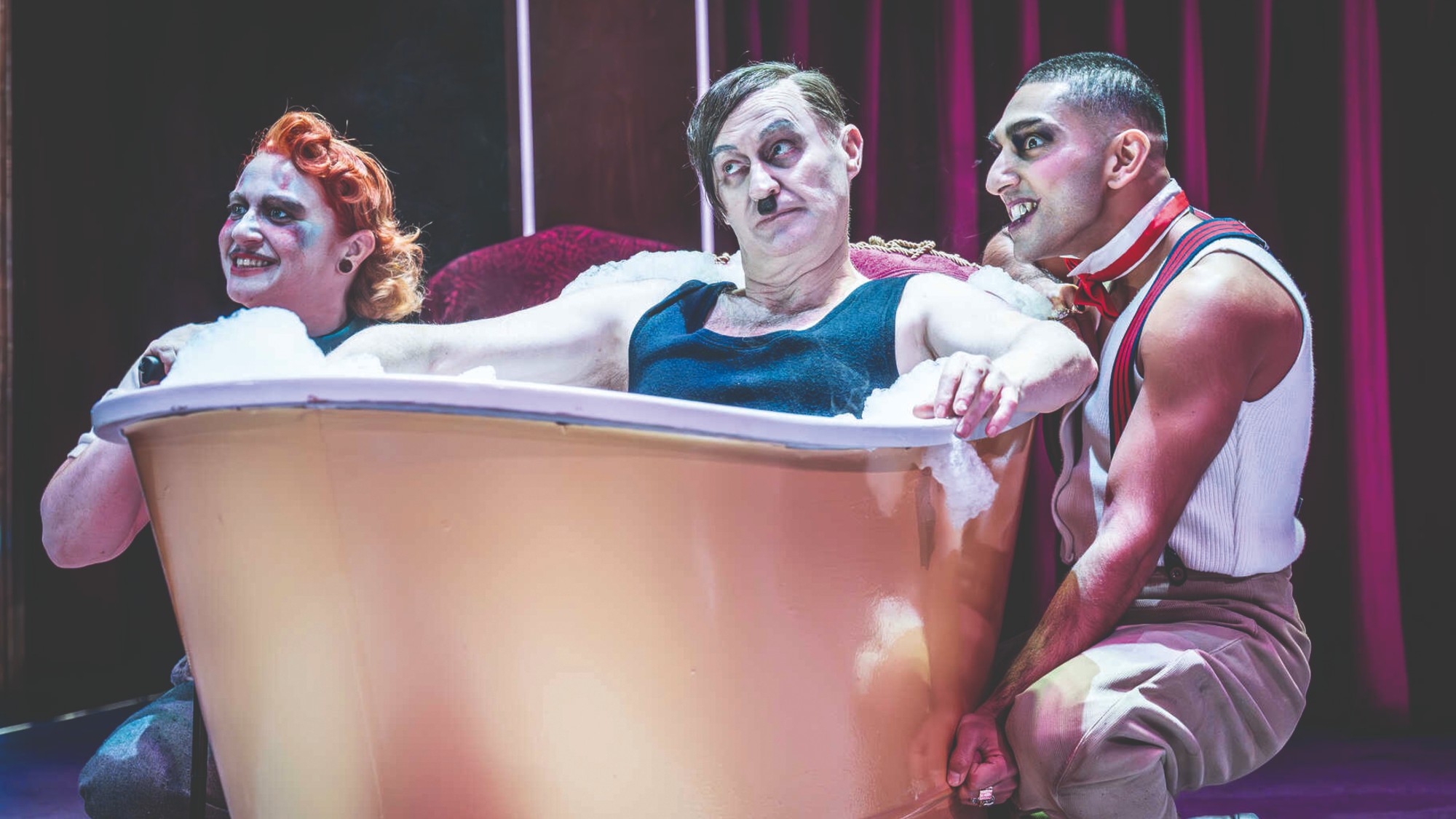 Mark Gatiss in a bathtub