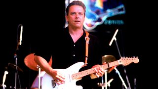 Jimmie Vaughan performs at the Blues Music Festival 1998 at Shoreline Amphitheatre on August 14, 1998 in Mountain View California. 