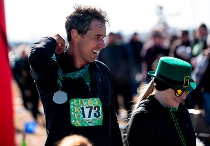 Beto O'Rourke after a St. Patrick's Day run