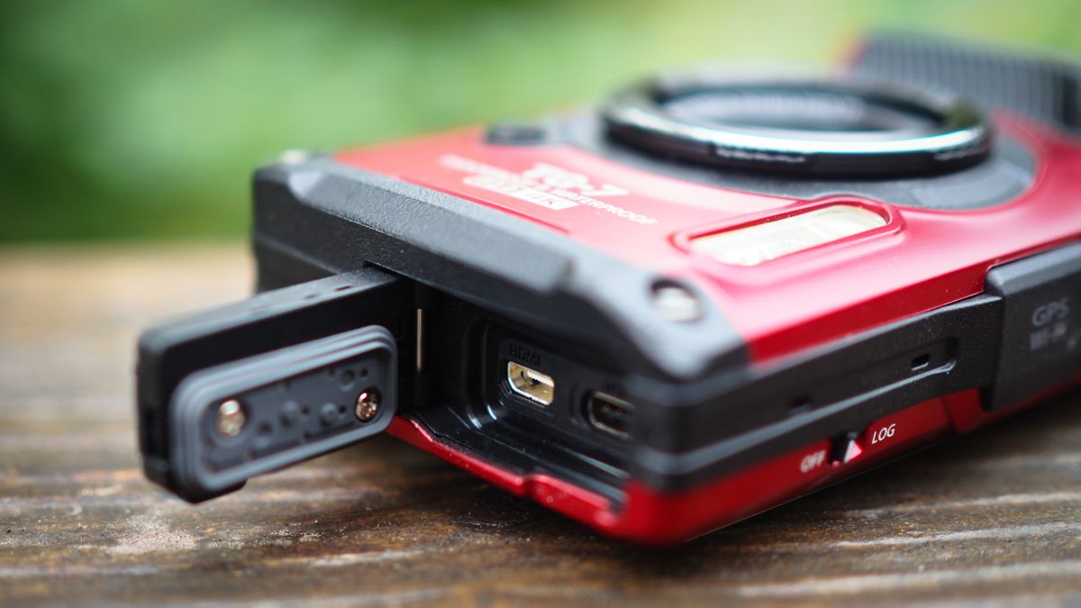 A red OM System Tough TG-7