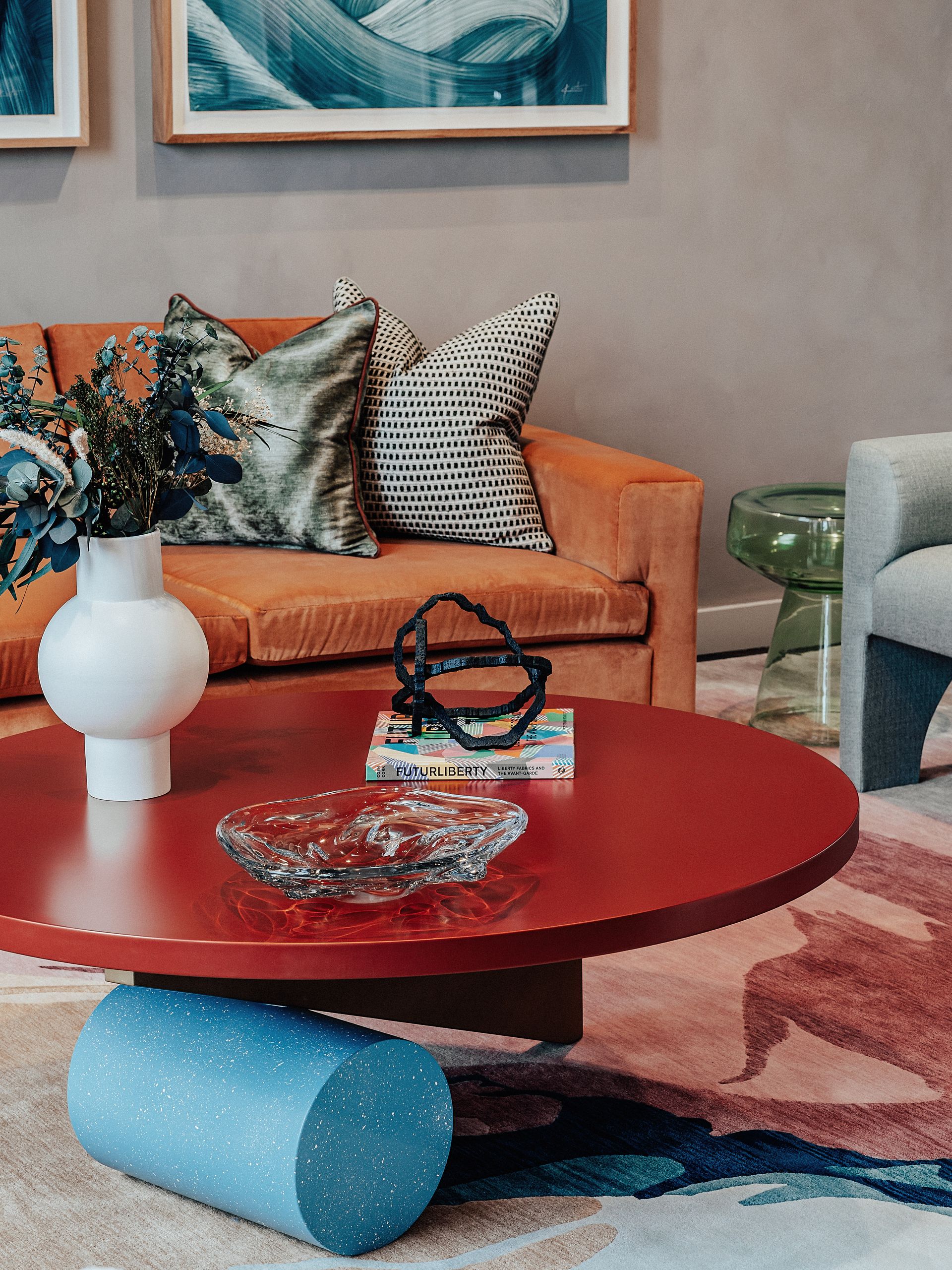 Conran and Partners_Author_Courtyard Lounge detail of orange sofa