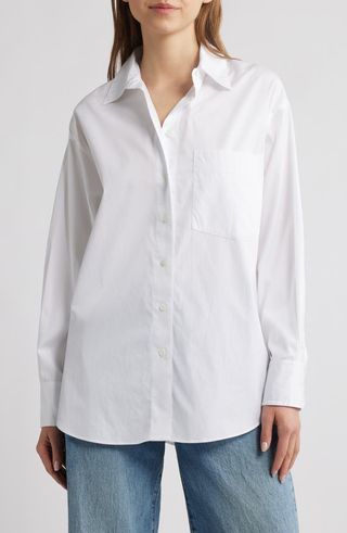 Oversize Poplin Button-Up Shirt