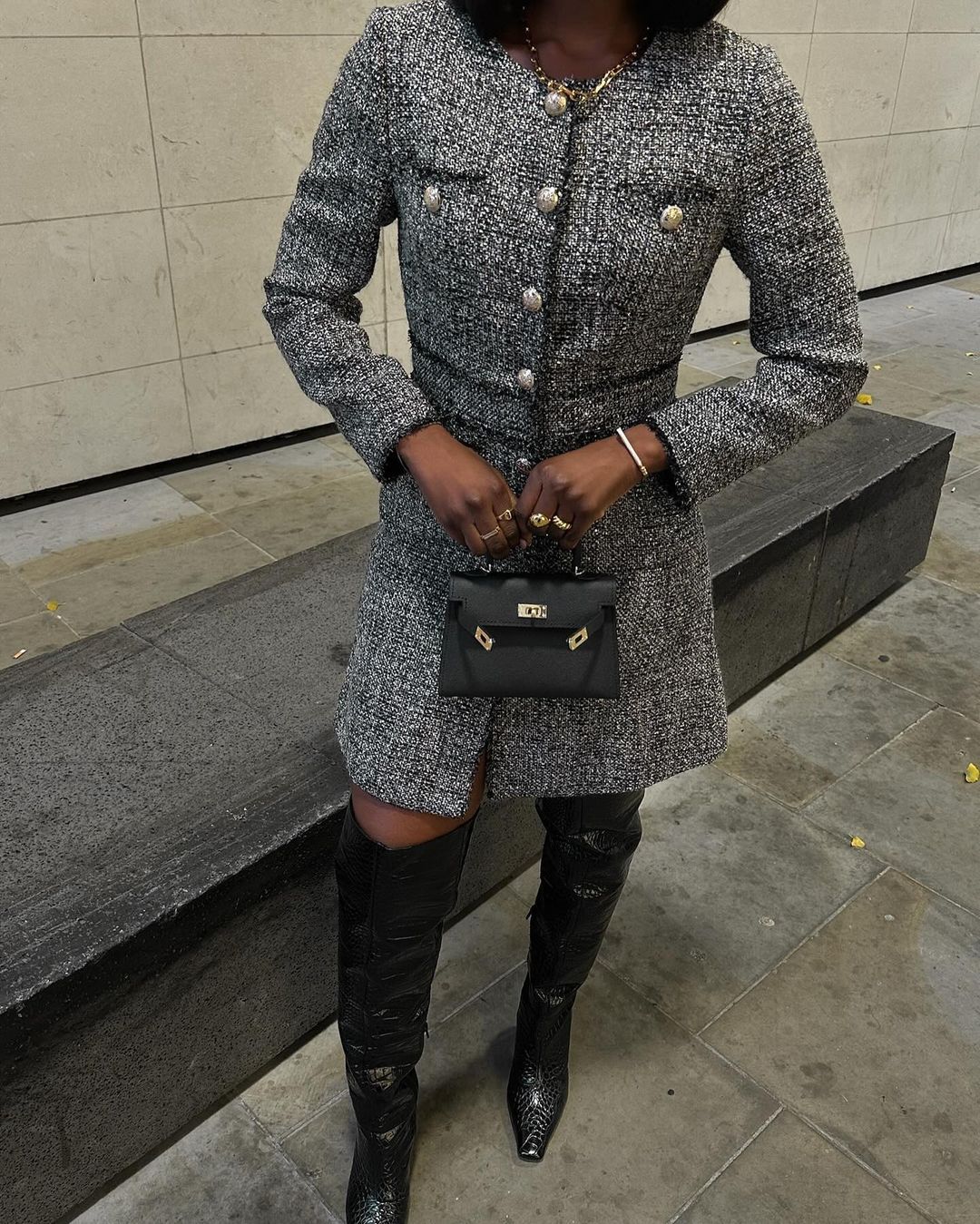 coco flo wears over the knee boot trend