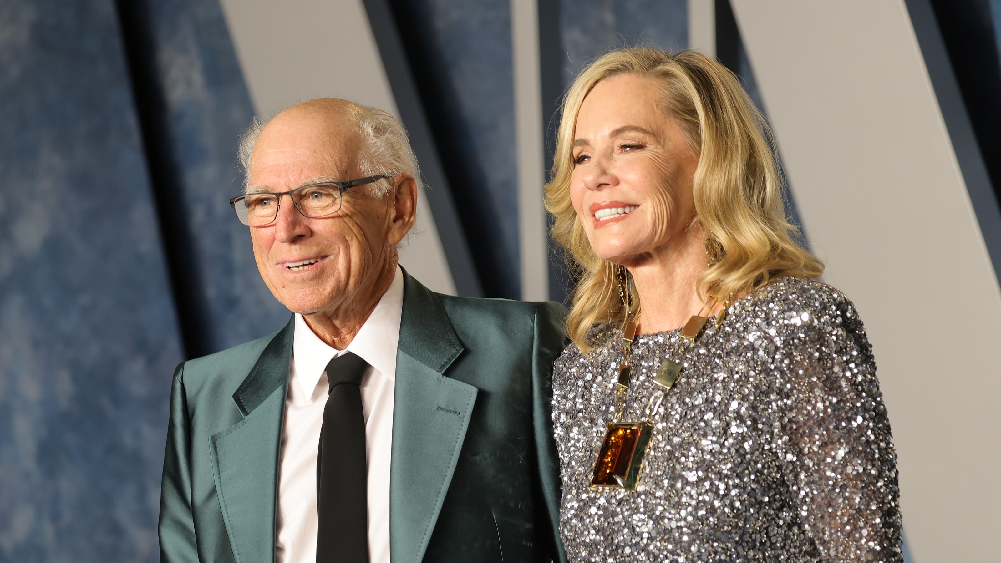 Jimmy Buffett and his wife, Jane Slagsvol, arriving at a party in 2023.