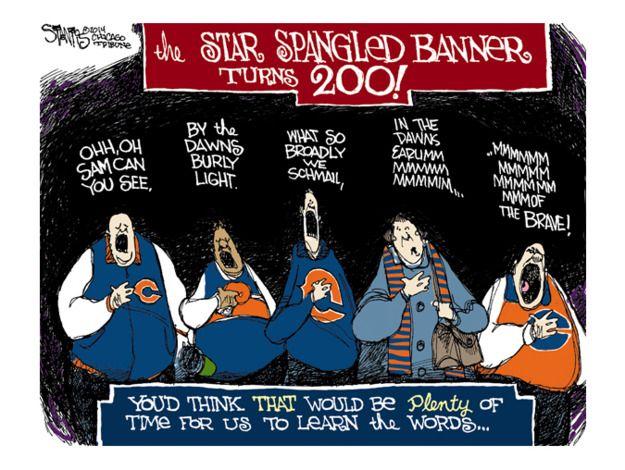 Editorial cartoon sports national anthem US