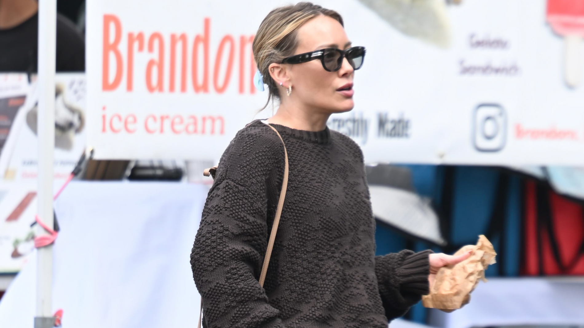 LOS ANGELES, CA - APRIL 12: Hilary Duff is seen on April 12, 2026 in Los Angeles, California. (Photo by DUTCH/Bauer-Griffin/GC Images)