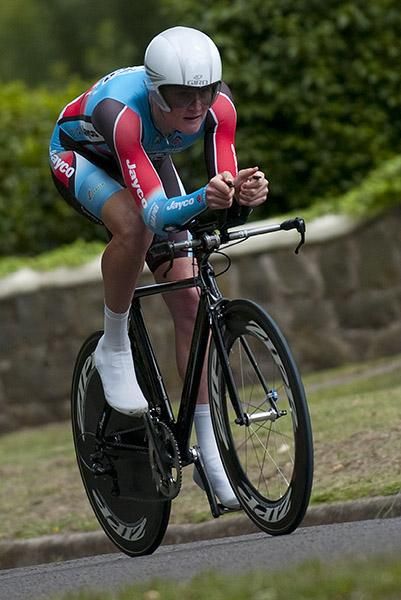 Aaron Donnelly from New South Wales during the men's under 23 time trial.