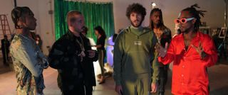 Lil Dicky (Dave Burd) receives a thorough and well-deserved dressing down from J Balvin and Rae Sremmurd after making some suggestions for the music video in which they invited him to appear.