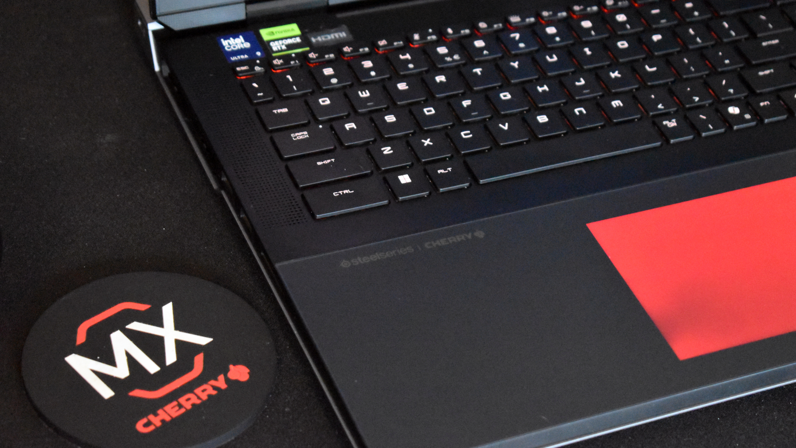 MSI Titan 18 HX AI's keyboard and trackpad