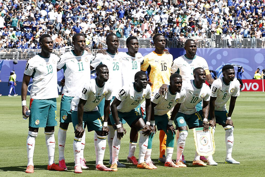 (Top L-R) Moussa Niakhat&eacute;, Nicolas Jackson, Pape Alassane Gueye, Ismaila Sarr, Edouard Mendy, Kalidou Koulibaly (Front L-R) Kr&eacute;pin Diatta, El Hadji Malick Diouf, Idrissa Gueye, Sadio , Lamine Camara