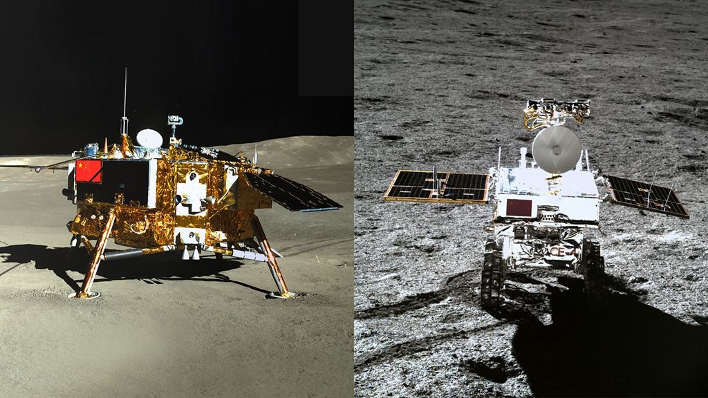 China’s Chang’e 4 lander and Yutu 2 rover, photographed by each other. 