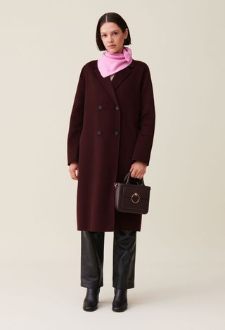 Long Straight Bordeaux Coat