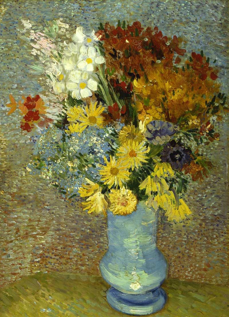 Vincent Van Gogh&#039;s &quot;Flowers in a blue vase&quot; painting,